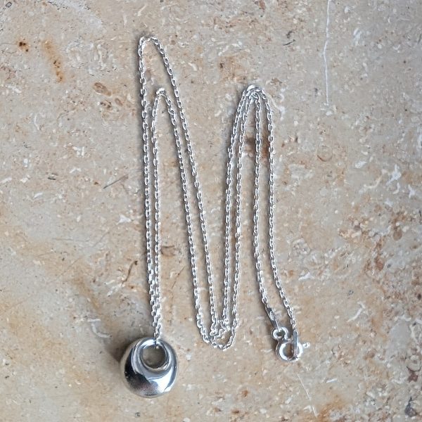 Mini Donut Necklace Silber