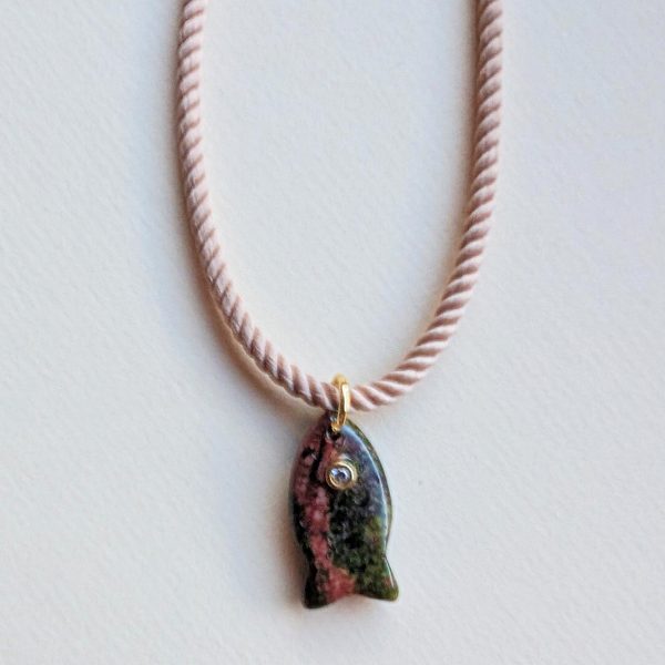 Ocean Jasper FISH CORD NECKLACE