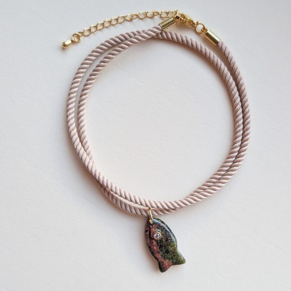 Ocean Jasper FISH CORD NECKLACE