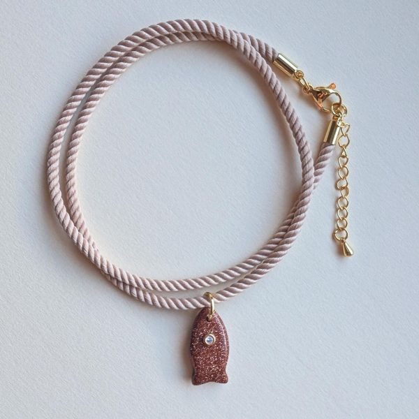 GOLDSTONE FISH CORD NECKLACE
